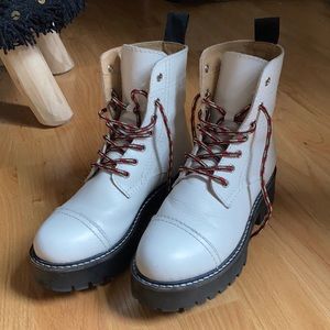 White Urban Outfitters Combat Boots